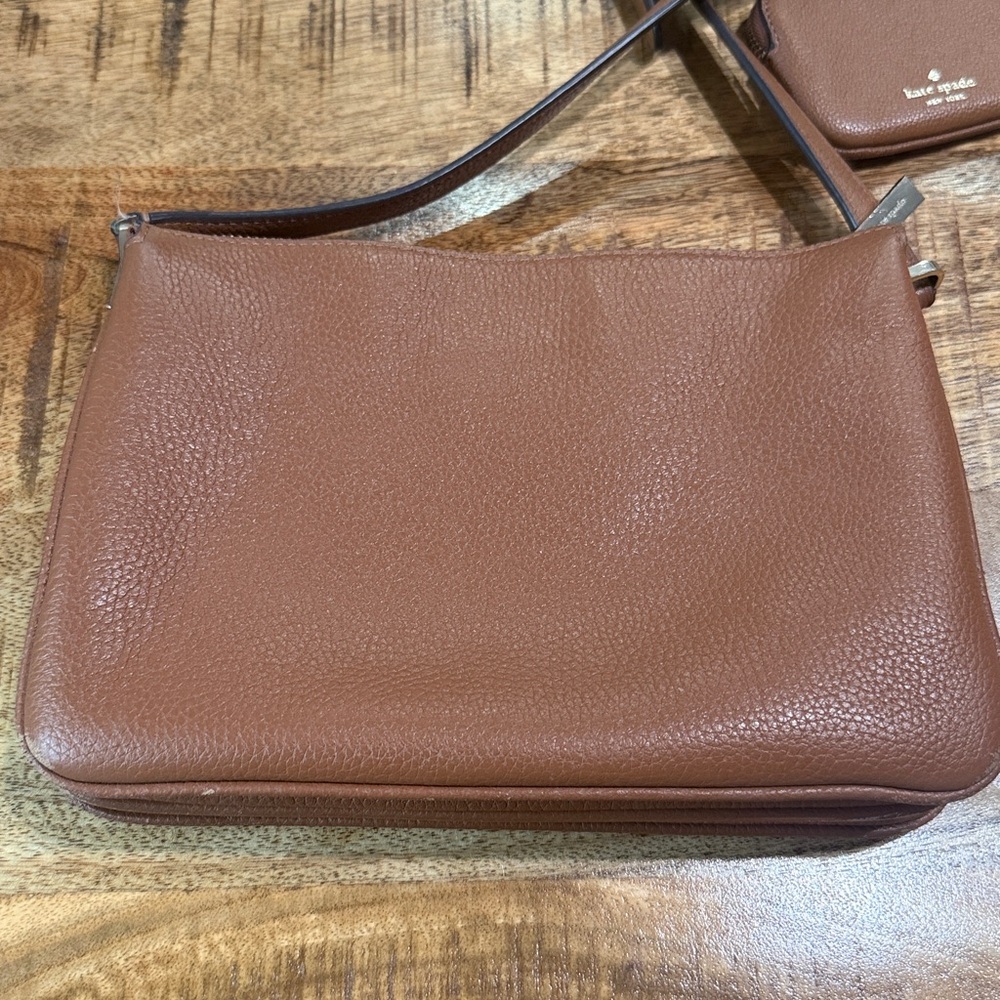 Kate Spade New York Leila Triple Gusset Crossbody Brown Bag - Picture 3 of 14